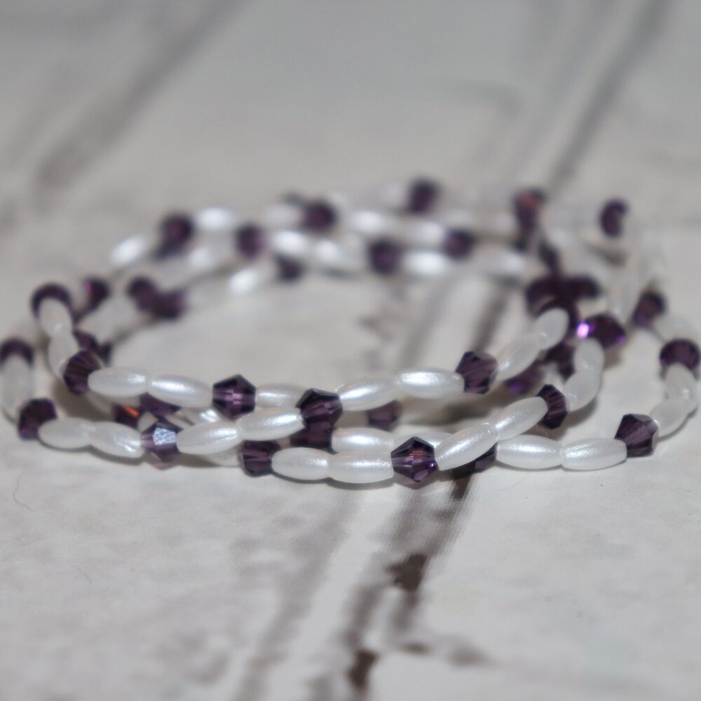 ✨ Lavender Luxe Bracelet Set · Pearls & Purple Crystal Beads · 7" ✨